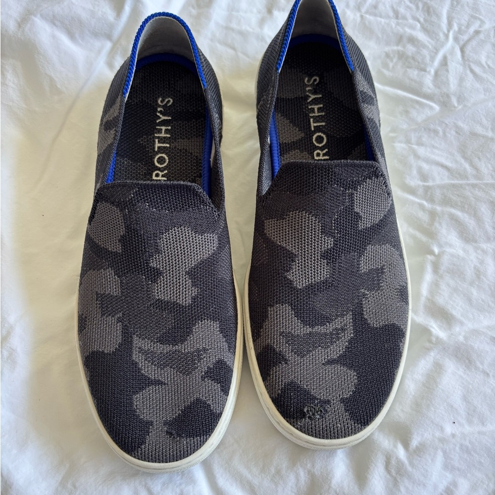 Rothy's Camo Black Sneakers Size 7.5 Women’s